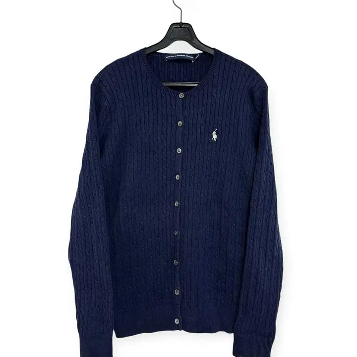 [BUNJANG] Polo Ralph Lauren Navy Cable Knit Cardigan L / 폴로 랄프로렌 네이비 케이블 가디건