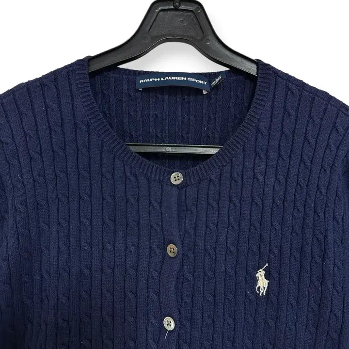 [BUNJANG] Polo Ralph Lauren Navy Cable Knit Cardigan L / 폴로 랄프로렌 네이비 케이블 가디건