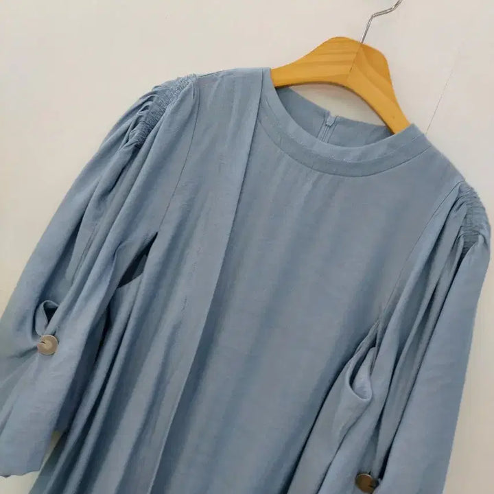 [BUNJANG] Andersson Bell Blue Puff Short Sleeve Blouse / 앤더슨벨 블루 퍼프 반팔 블라우스 55