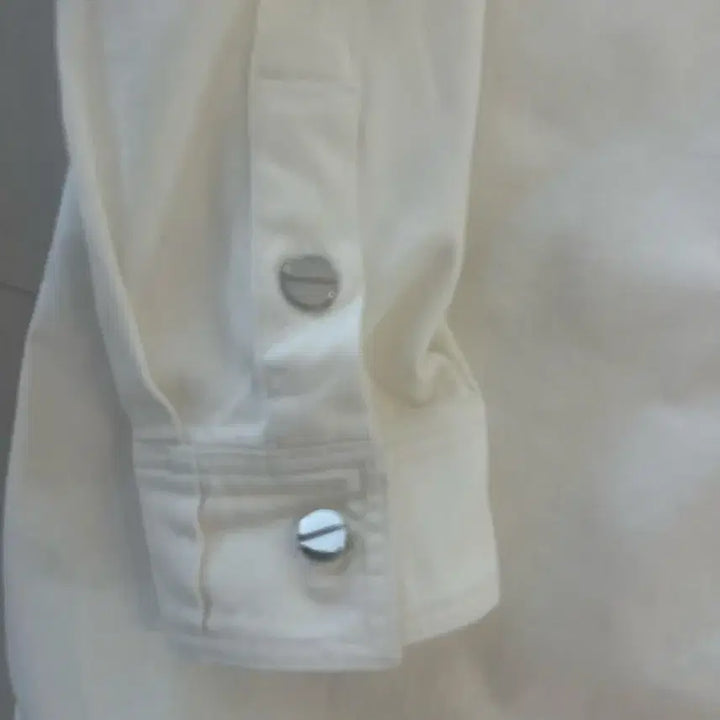 [BUNJANG] Wooyoungmi Flower Print White Denim Shirt Size 50 / 우영미 플라워 데님 셔츠50