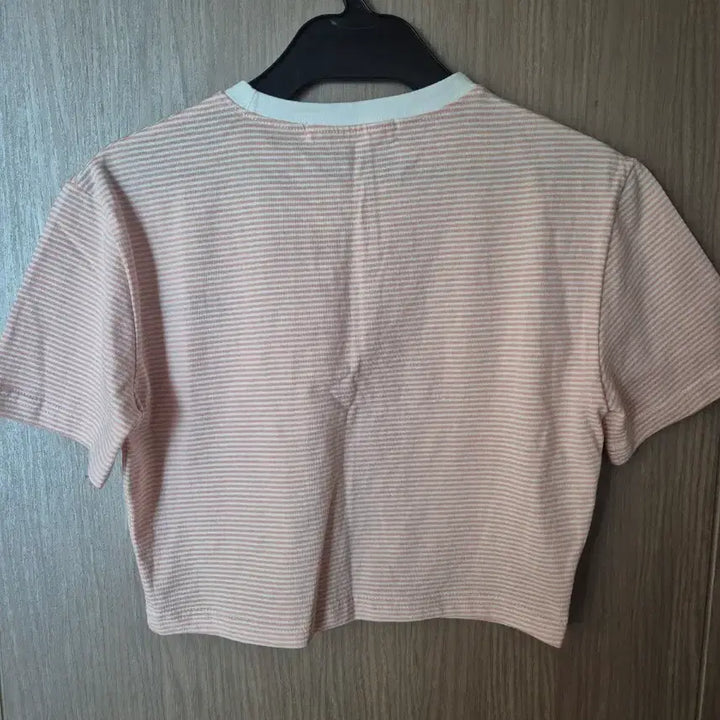 [BUNJANG] Cropped T-Shirt Pink/Blue / 크롭 반팔 티셔츠 핑크/블루