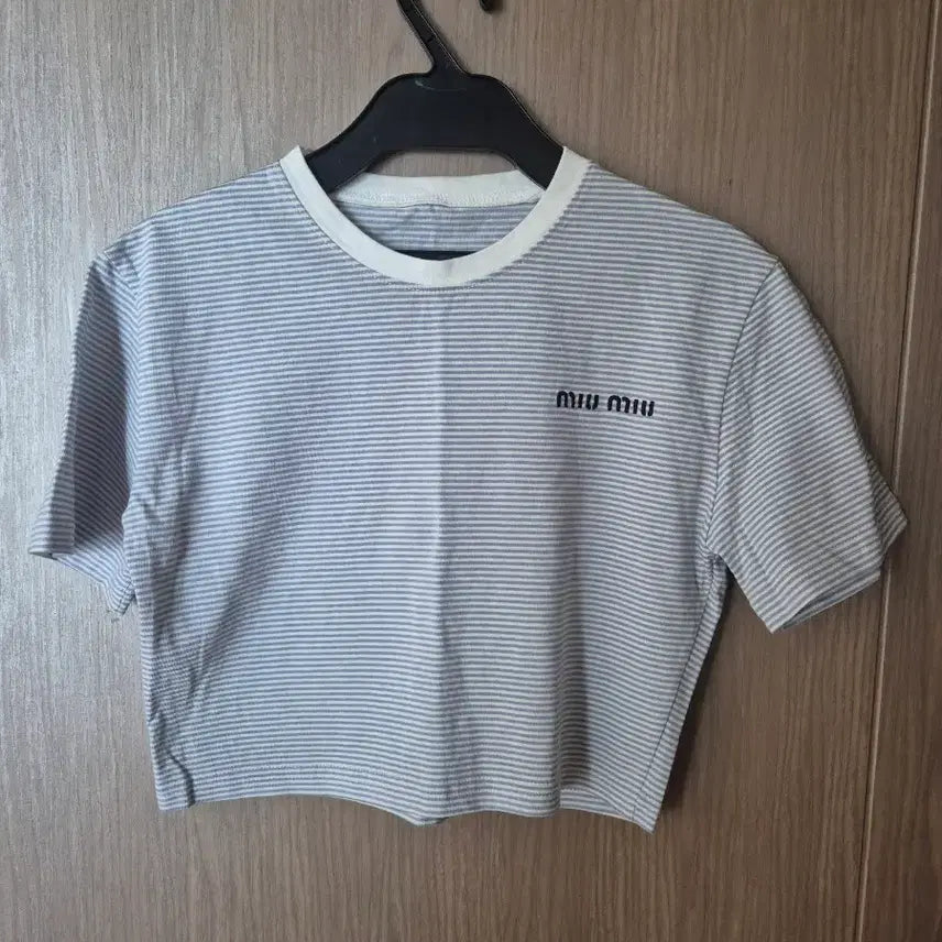 [BUNJANG] Cropped T-Shirt Pink/Blue / 크롭 반팔 티셔츠 핑크/블루