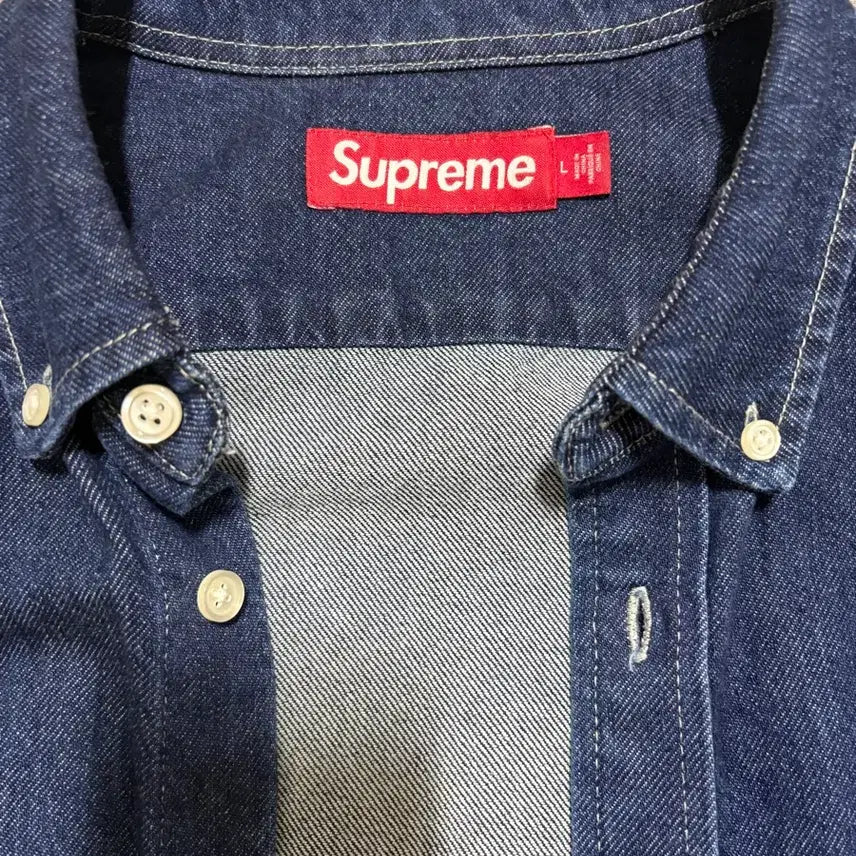 [BUNJANG] Supreme Denim Shirt 24FW - Size L / 슈프림 데님 셔츠 24FW 정품 L사이즈