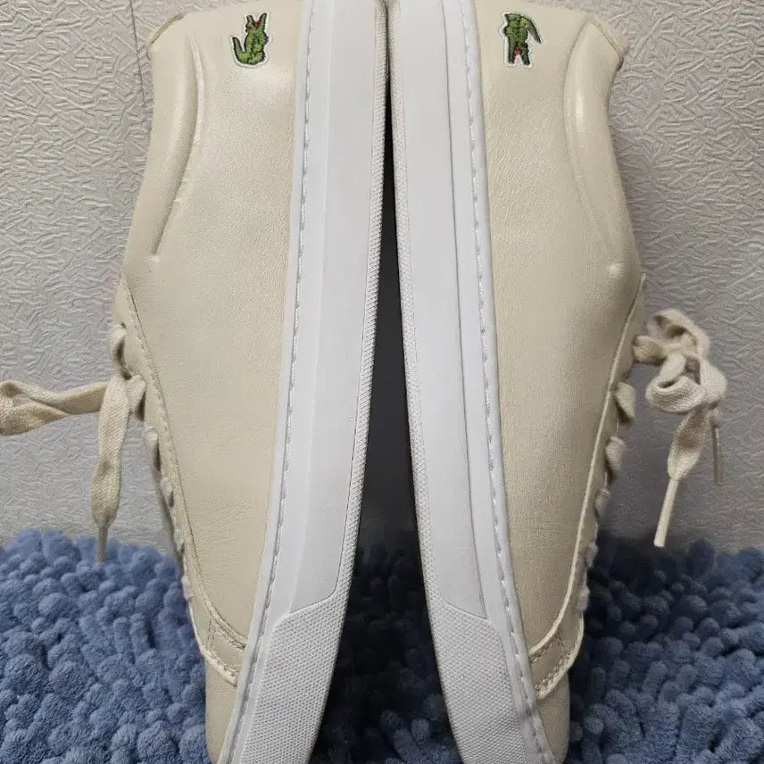 [BUNJANG] Lacoste Ivory Leather Sneakers / 라코스테 아이보리색 레더 스니커즈 38