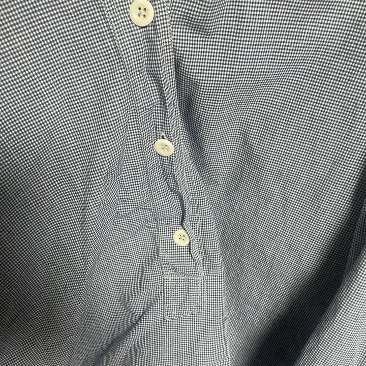 [BUNJANG] Margaret Howell 7/10 Sleeve Check Shirt Navy Size 2 / 마가렛호웰 7부 체크셔츠 네이비 2사이즈