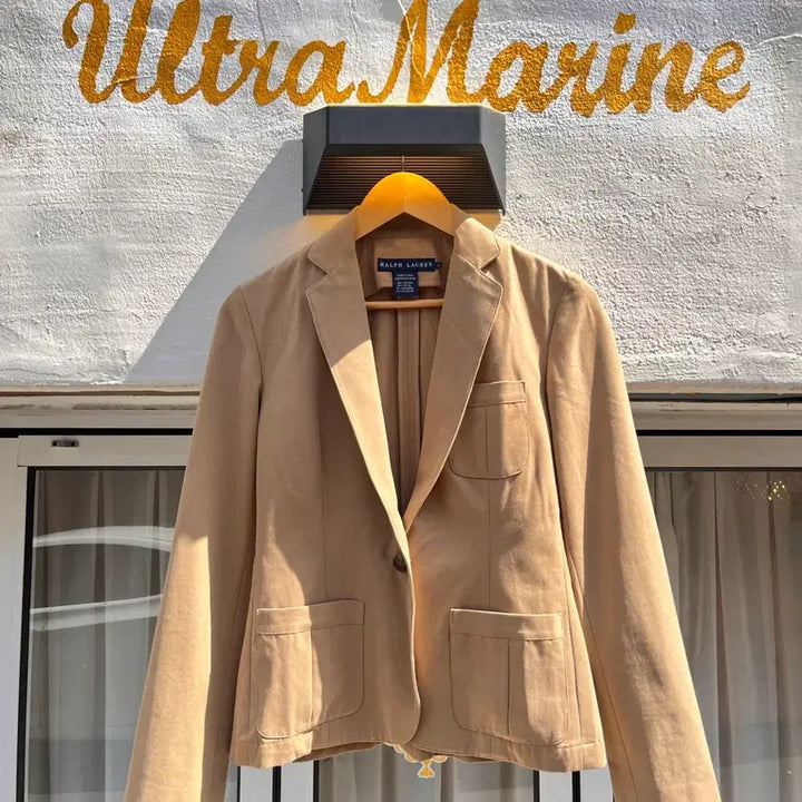 [BUNJANG] Ralph Lauren Cashmere Blend Beige Single-Button Blazer / 랄프로렌 캐시미어 블렌드 베이지 블레이저