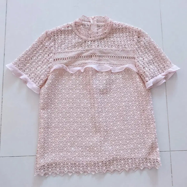 [BUNJANG] Lace Short Sleeve Blouse / 레이스 반팔 블라우스