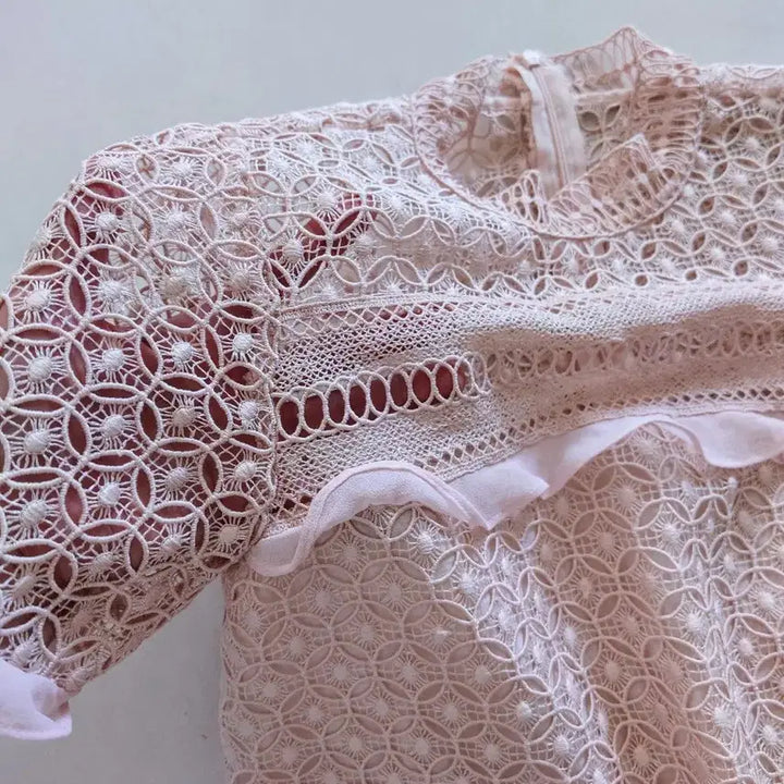 [BUNJANG] Lace Short Sleeve Blouse / 레이스 반팔 블라우스