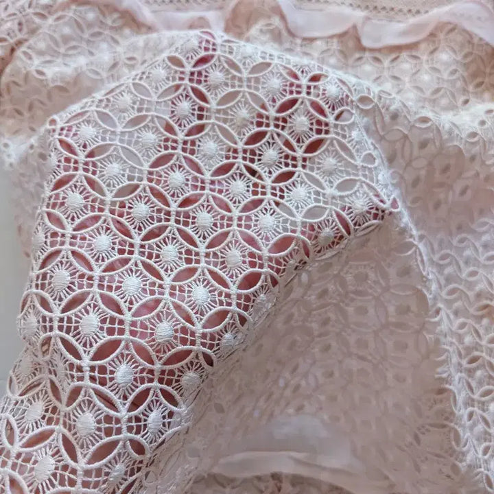 [BUNJANG] Lace Short Sleeve Blouse / 레이스 반팔 블라우스