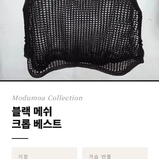 [BUNJANG] Black Mesh Crop Vest / 블랙 메쉬 크롭 베스트