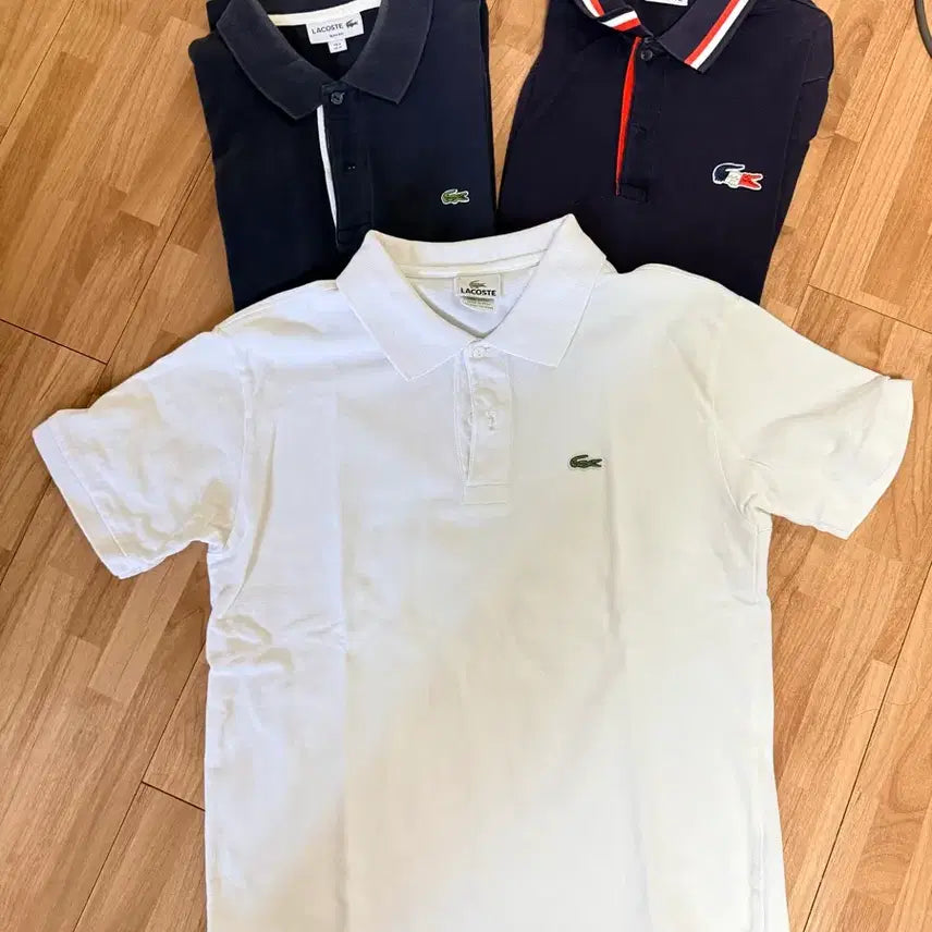 [BUNJANG] Lacoste Polo Shirt Set / 라코스테 반팔 폴로티 네이비/화이트 세트 3개