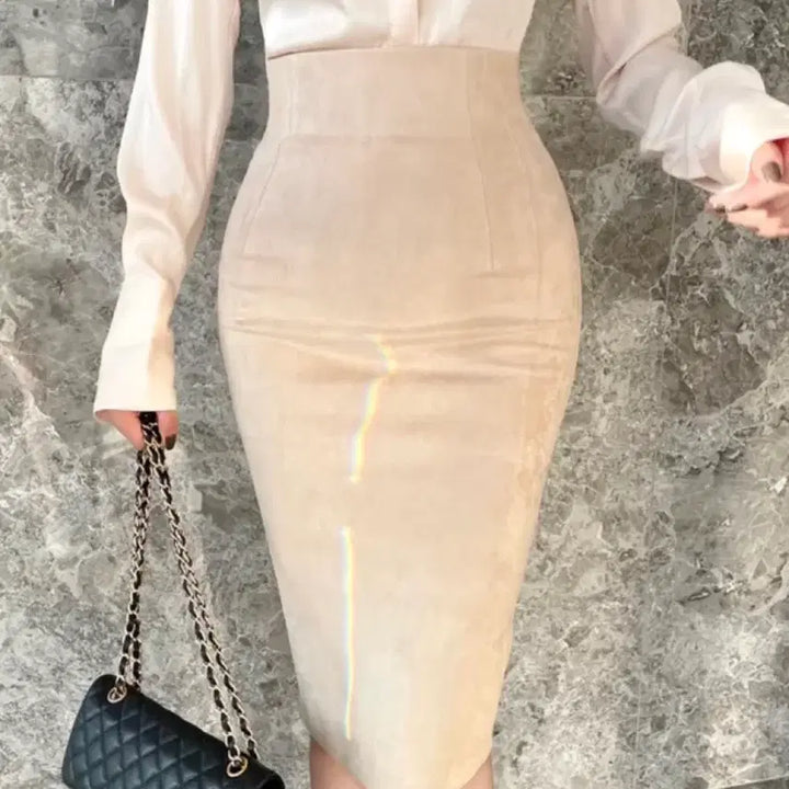 [BUNJANG] S Dress Suede H-Line Skirt / 에스드레스 수입의류 스웨이드 H스커트