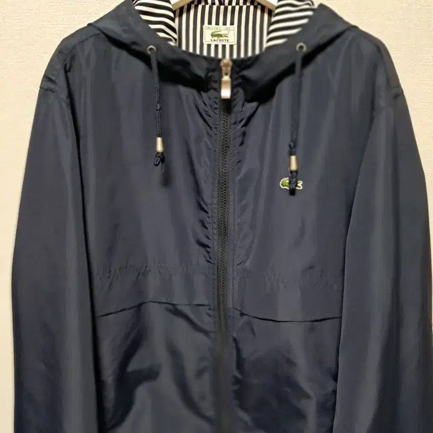 [BUNJANG] Lacoste Navy Hooded Windbreaker Unisex Size 100 / 라코스테 네이비 후드 바람막이 남녀공용 100