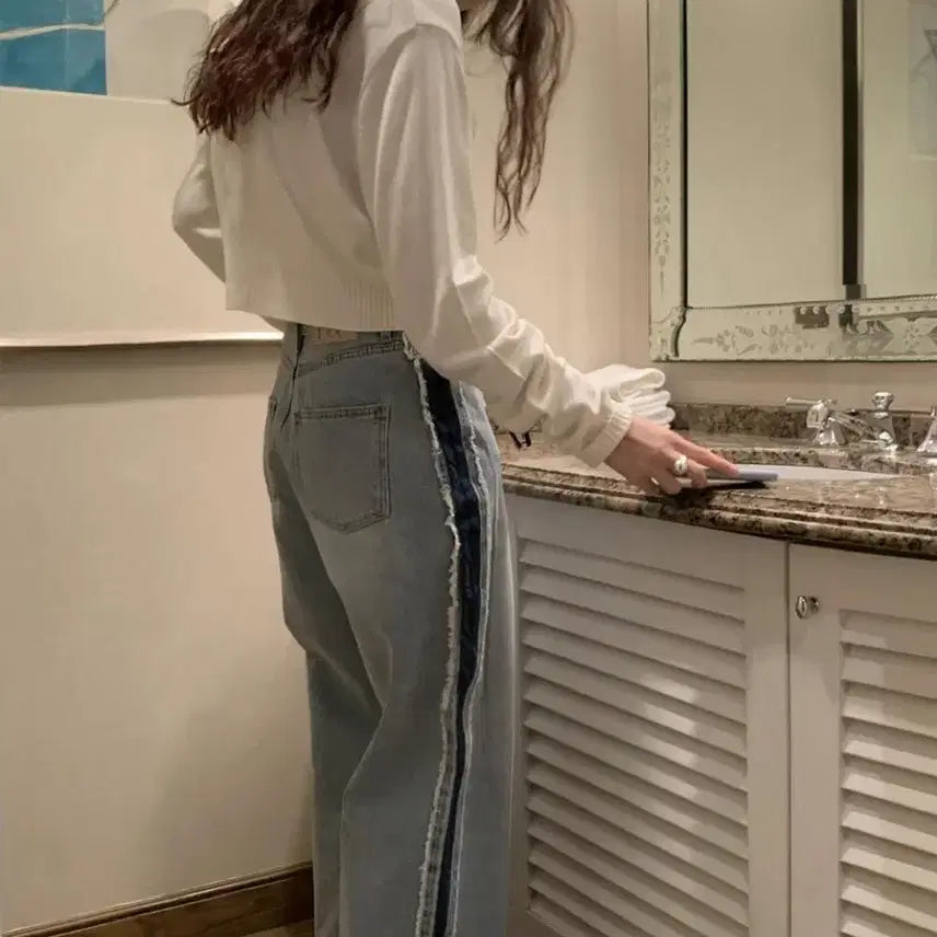 [BUNJANG] Poster Tassel Light Wash Denim Small / 포스터 테슬연청데님 스몰