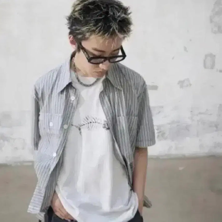 [BUNJANG] Hatching Room Dobby Short Sleeve Shirt / 해칭룸 2pk 도비 반팔셔츠