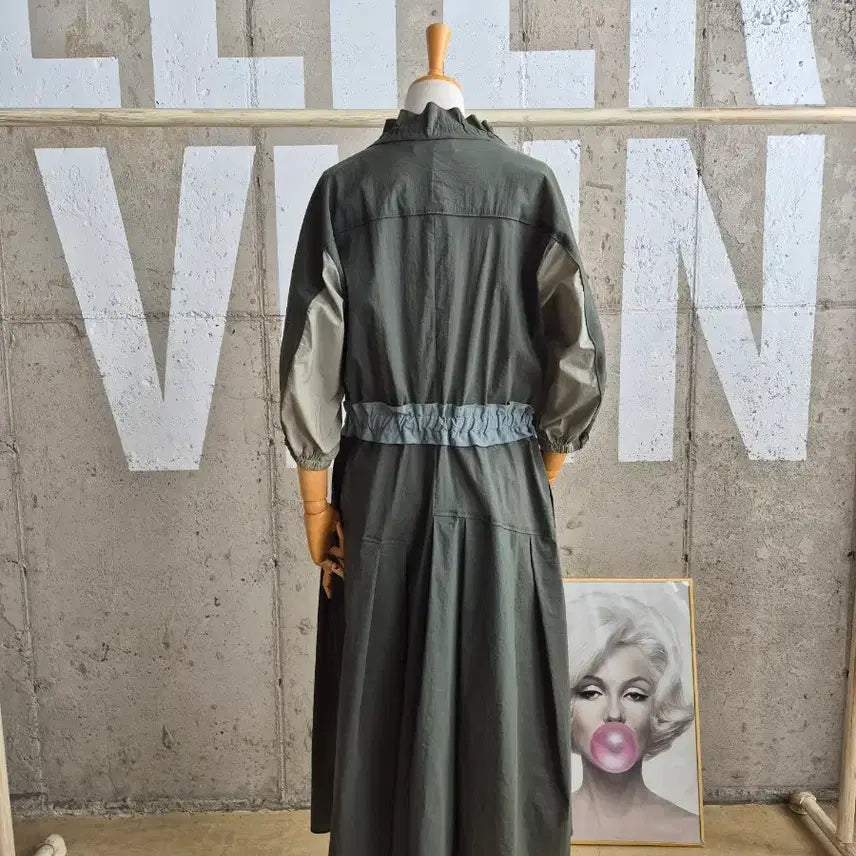 [BUNJANG] LATT BY T Hanseom Khaki Long String Dress / LATT BY T 한섬 바스락 스트링 롱원피스