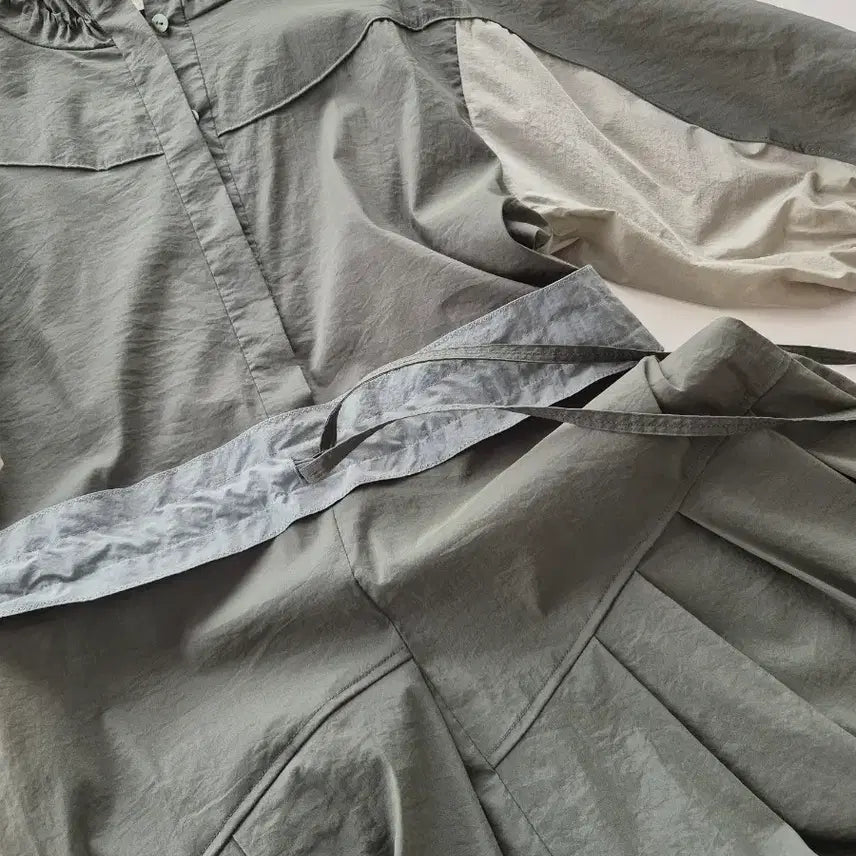 [BUNJANG] LATT BY T Hanseom Khaki Long String Dress / LATT BY T 한섬 바스락 스트링 롱원피스
