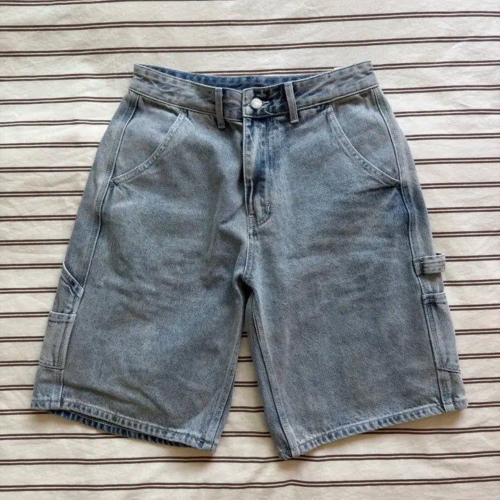 [BUNJANG] Outstanding Denim Carpenter Shorts / [옷장정리떨이] 아웃스탠딩 데님 카펜터 쇼츠