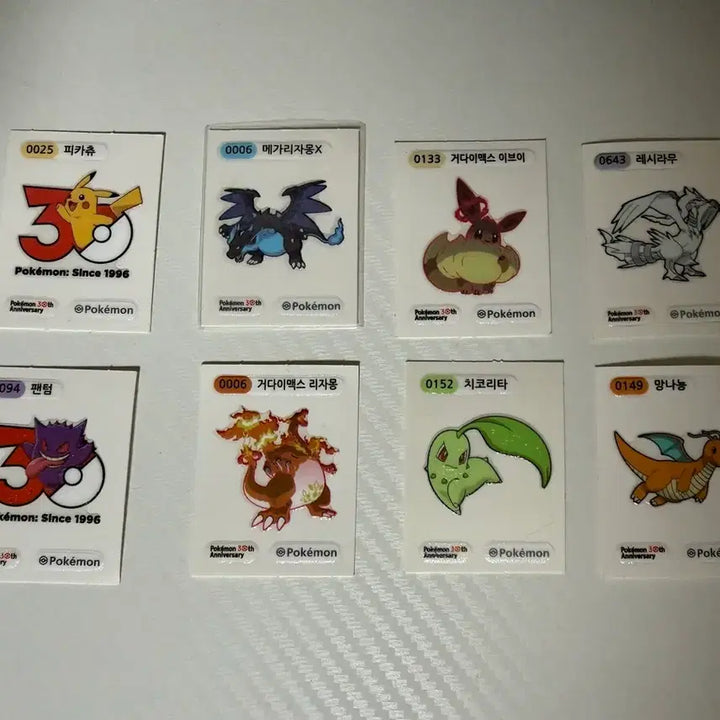 [BUNJANG] Pokemon 30th Anniversary Stickers (Mega Charizard X, Pikachu, etc.) / 포켓몬 30주년 띠부씰 (메가리자몽X , 피카츄 등)
