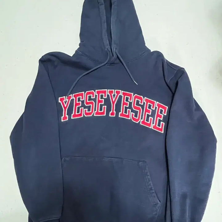[BUNJANG] YES I SEE Arch Logo Hoodie Navy M / 예스아이씨 Arch Logo Hoodie Navy M