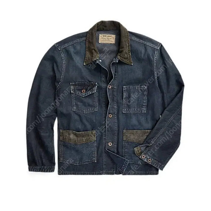 [BUNJANG] RRL Corduroy Trim Denim Shirt Jacket / RRL 더블알엘 코듀로이 트림 데님 셔츠자켓 m
