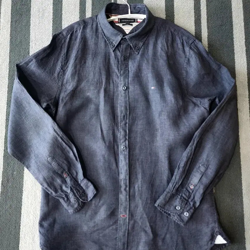 [BUNJANG] Tommy Hilfiger Linen Shirt - Deep Blue (L) / 타미힐피거 린넨셔츠 / 딥블루 L