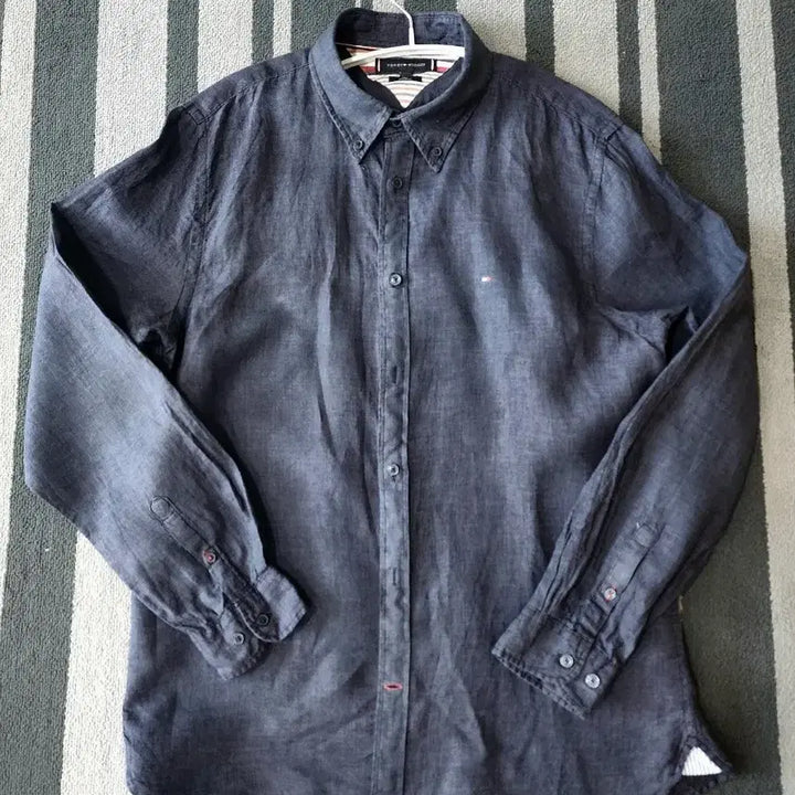 [BUNJANG] Tommy Hilfiger Linen Shirt - Deep Blue (L) / 타미힐피거 린넨셔츠 / 딥블루 L
