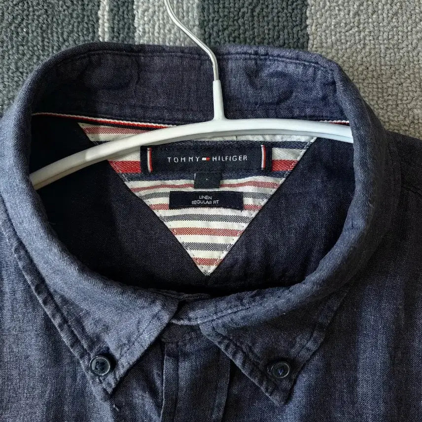 [BUNJANG] Tommy Hilfiger Linen Shirt - Deep Blue (L) / 타미힐피거 린넨셔츠 / 딥블루 L