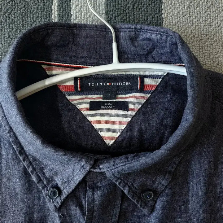 [BUNJANG] Tommy Hilfiger Linen Shirt - Deep Blue (L) / 타미힐피거 린넨셔츠 / 딥블루 L