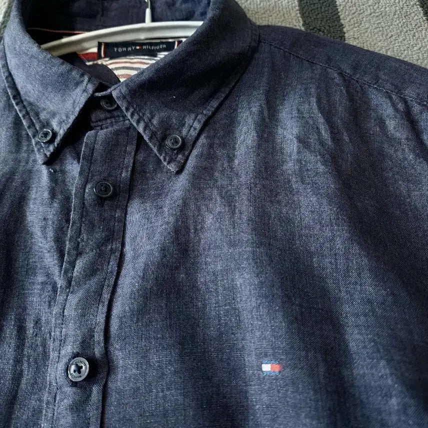 [BUNJANG] Tommy Hilfiger Linen Shirt - Deep Blue (L) / 타미힐피거 린넨셔츠 / 딥블루 L