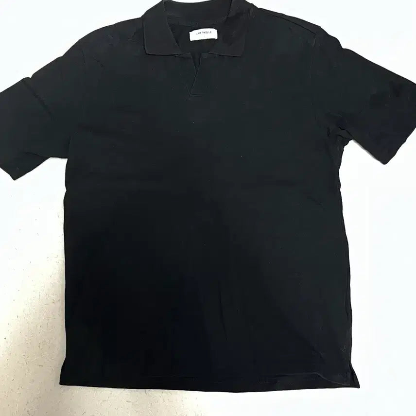 [BUNJANG] LAP12 Oversized Pique T-shirt Black Size 2 / (남성 카라티) 랩12 오버핏 피케티셔츠 블랙 2사이즈