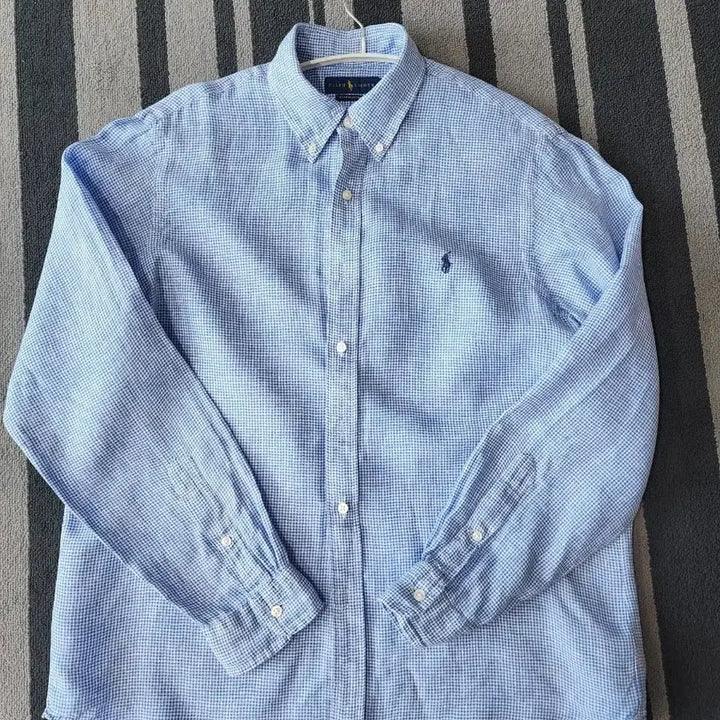 [SOLD OUT] 폴로 랄프로렌 블루린넨 깅엄셔츠