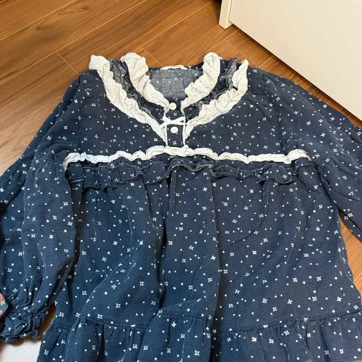 [BUNJANG] Woolala Pajama Long Sleeve Lace Shirt / 무신사 울랄라 파자마 잠옷 긴팔 레이스셔츠 에이블리지그재그크림쉬인빈티지
