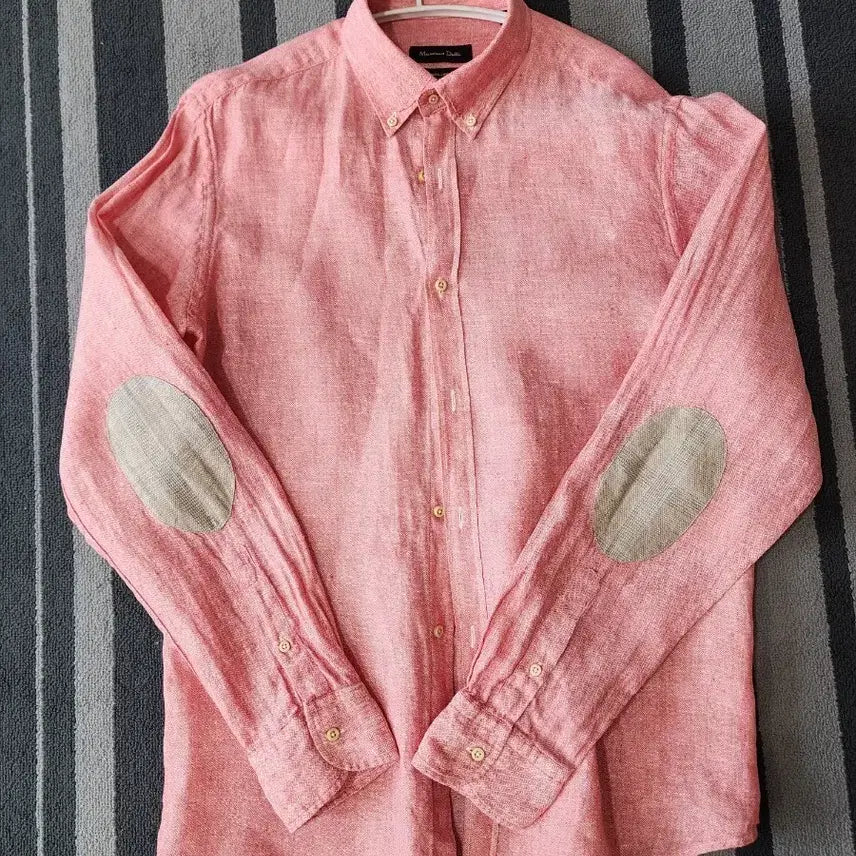 [BUNJANG] Massimo Dutti Pink Linen Patch Shirt / 마시모두띠 핑크 린넨 셔츠 패치 셔츠