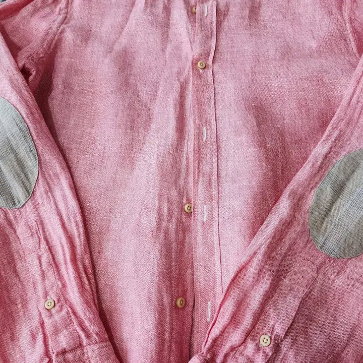 [BUNJANG] Massimo Dutti Pink Linen Patch Shirt / 마시모두띠 핑크 린넨 셔츠 패치 셔츠