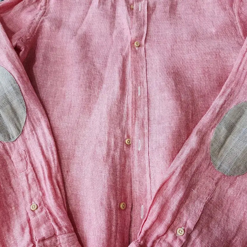 [BUNJANG] Massimo Dutti Pink Linen Patch Shirt / 마시모두띠 핑크 린넨 셔츠 패치 셔츠