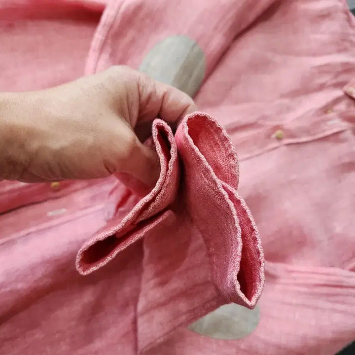[BUNJANG] Massimo Dutti Pink Linen Patch Shirt / 마시모두띠 핑크 린넨 셔츠 패치 셔츠