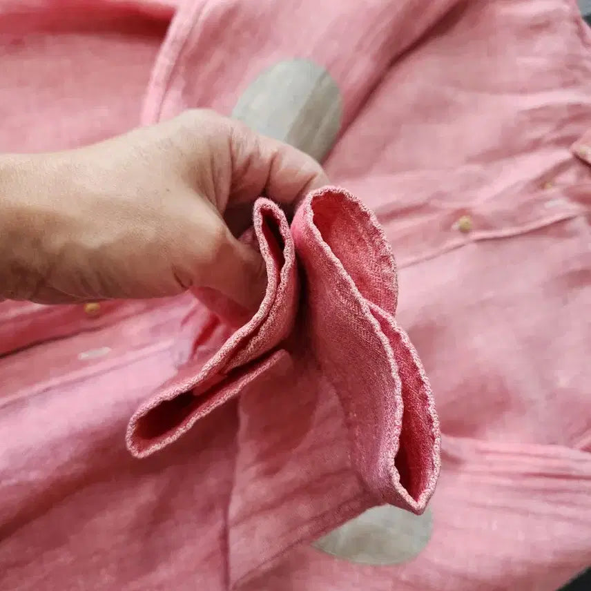 [BUNJANG] Massimo Dutti Pink Linen Patch Shirt / 마시모두띠 핑크 린넨 셔츠 패치 셔츠