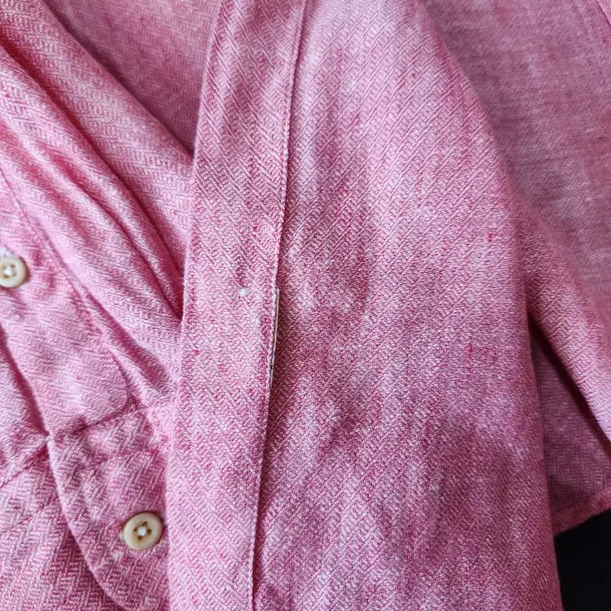 [BUNJANG] Massimo Dutti Pink Linen Patch Shirt / 마시모두띠 핑크 린넨 셔츠 패치 셔츠