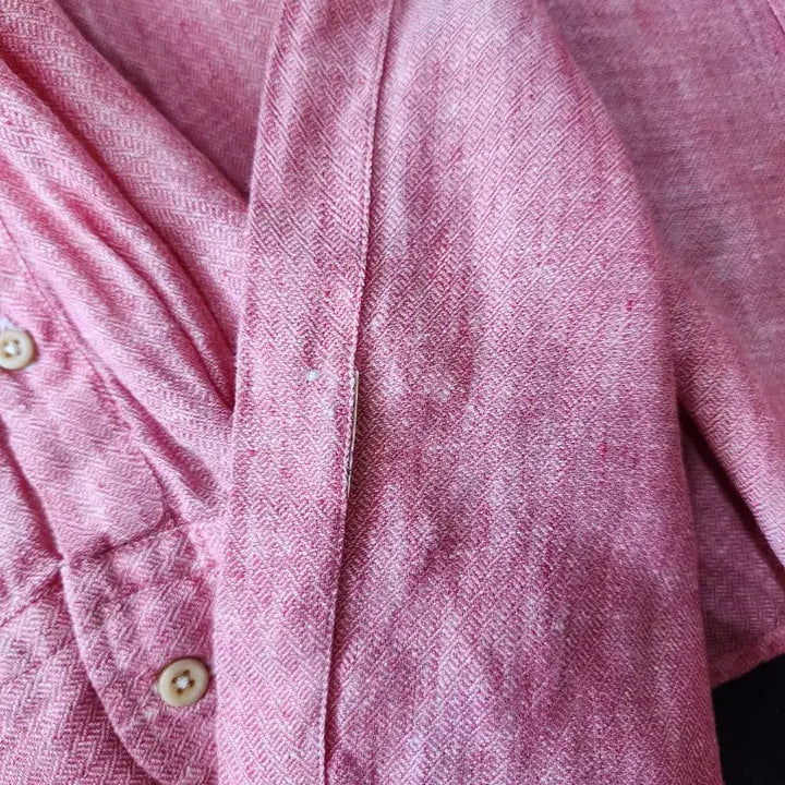 [BUNJANG] Massimo Dutti Pink Linen Patch Shirt / 마시모두띠 핑크 린넨 셔츠 패치 셔츠