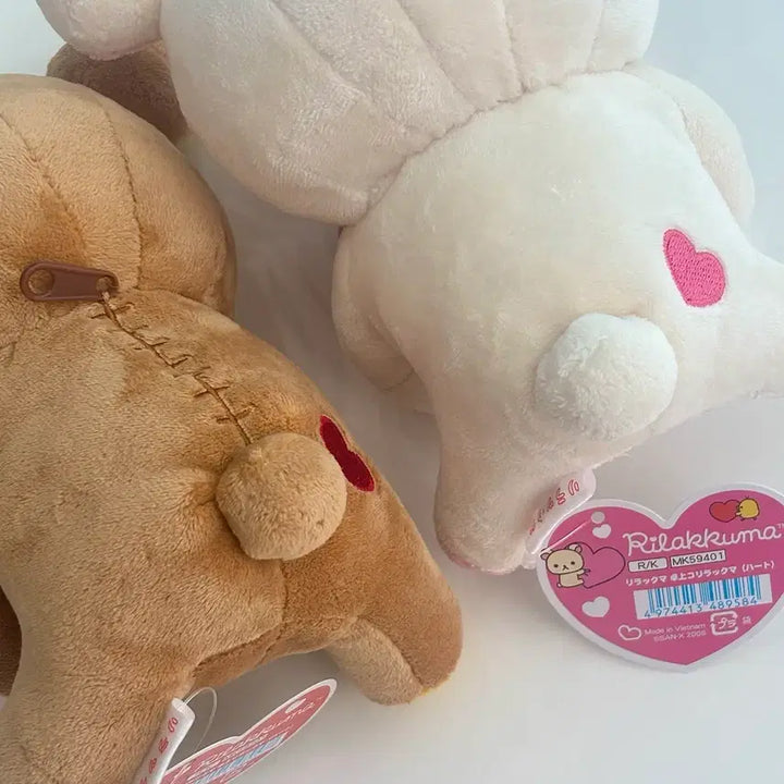[BUNJANG] Rilakkuma Korilakkuma Heart Cushion Plush Set / 이번주만!! 할인) 리락쿠마 코리락쿠마 하트 쿠션 누이 인형 세트
