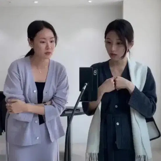 [BUNJANG] Sie Sophie Wool Knit Cardigan and Skirt Set / sie 시에 소피 울 니트 가디건 스커트 세트 멜로퍼플