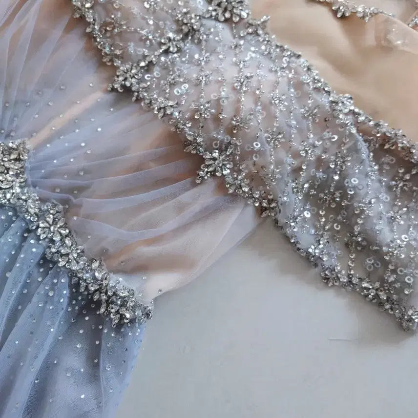 [BUNJANG] Beaded Embellished Maxi Dress / 비즈 장식 드레스