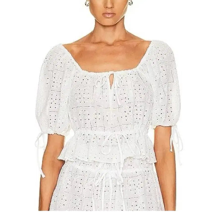 [SOLD OUT] 가니 Broderie Anglaise Cropped Top 55~66