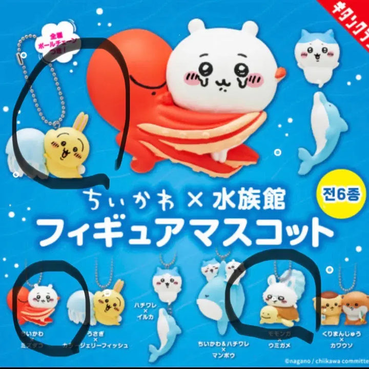 [BUNJANG] Muzy Factory Chiikawa Aquarium Gacha Keyring / 먼작귀 치이카와 수족관 가챠 키링 모몽가 하치와레 우사기 치이카와