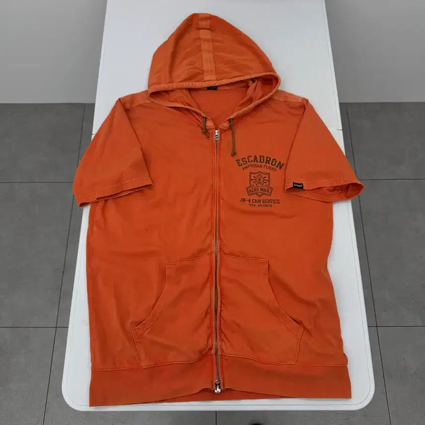[BUNJANG] Avirex Short Sleeve Hoodie Zip-up / 아비렉스 반팔 후드집업