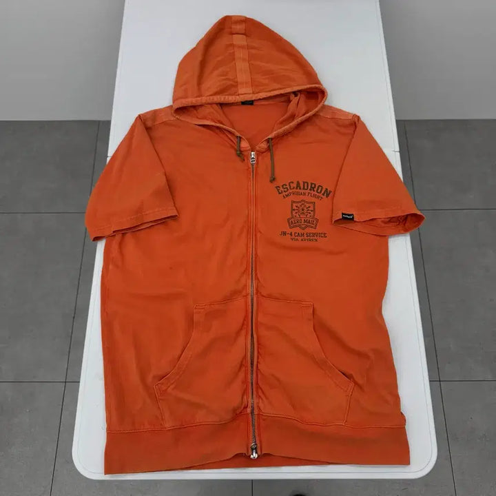 [BUNJANG] Avirex Short Sleeve Hoodie Zip-up / 아비렉스 반팔 후드집업