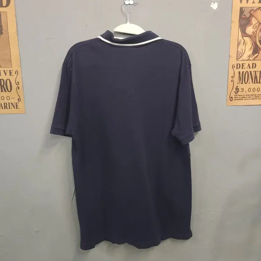 [BUNJANG] Lacoste Navy Collar Short Sleeve T-Shirt / 라코스테 네이비 카라 반팔티