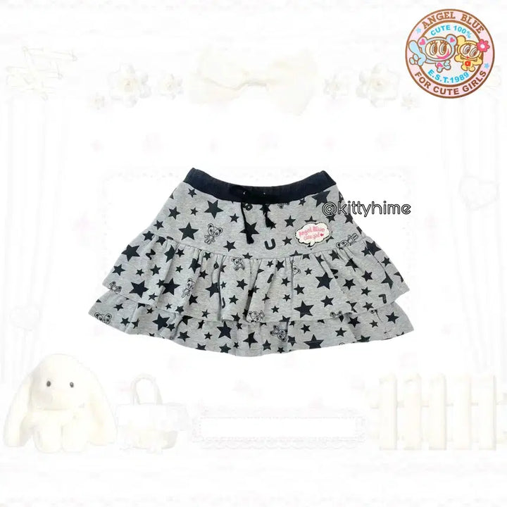 [BUNJANG] Angle Blue Star Ruffled Skirt / Angle blue 엔젤블루 헤이세이깔 별 캉캉스커트 조지후쿠 팝갸루키치