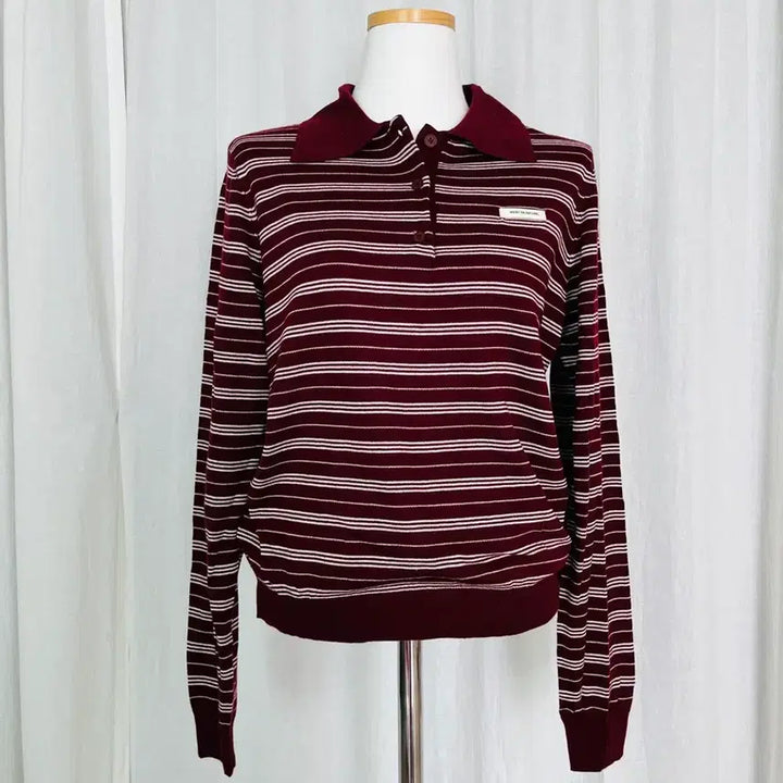 [BUNJANG] Striped Summer Collar Knit / 새상품// 스트라이프 여름카라니트